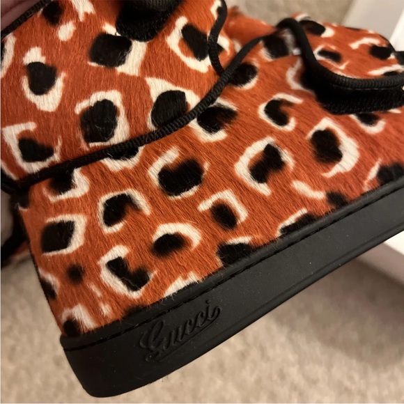 Nwt authentic Gucci girl boots pony/leather size 33 - Picture 2 of 8